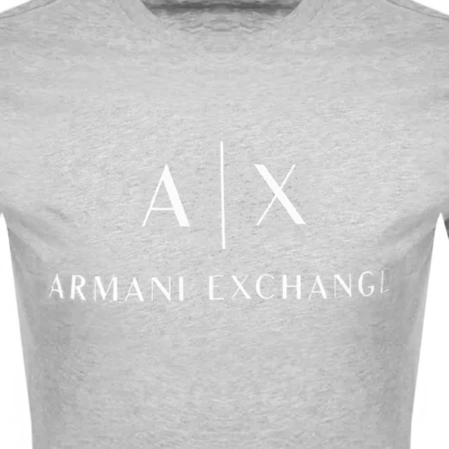 Alternative Image for ProductArmani Exchange Slim Crew Neck Logo T Shirt Grey3